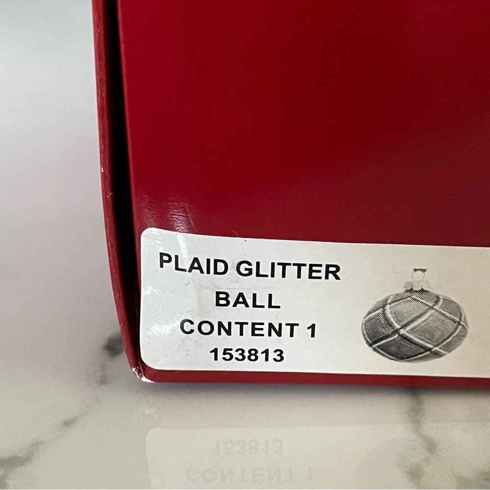 Plaid Glitter Ball Ornament - Holiday Heirloom by Waterford